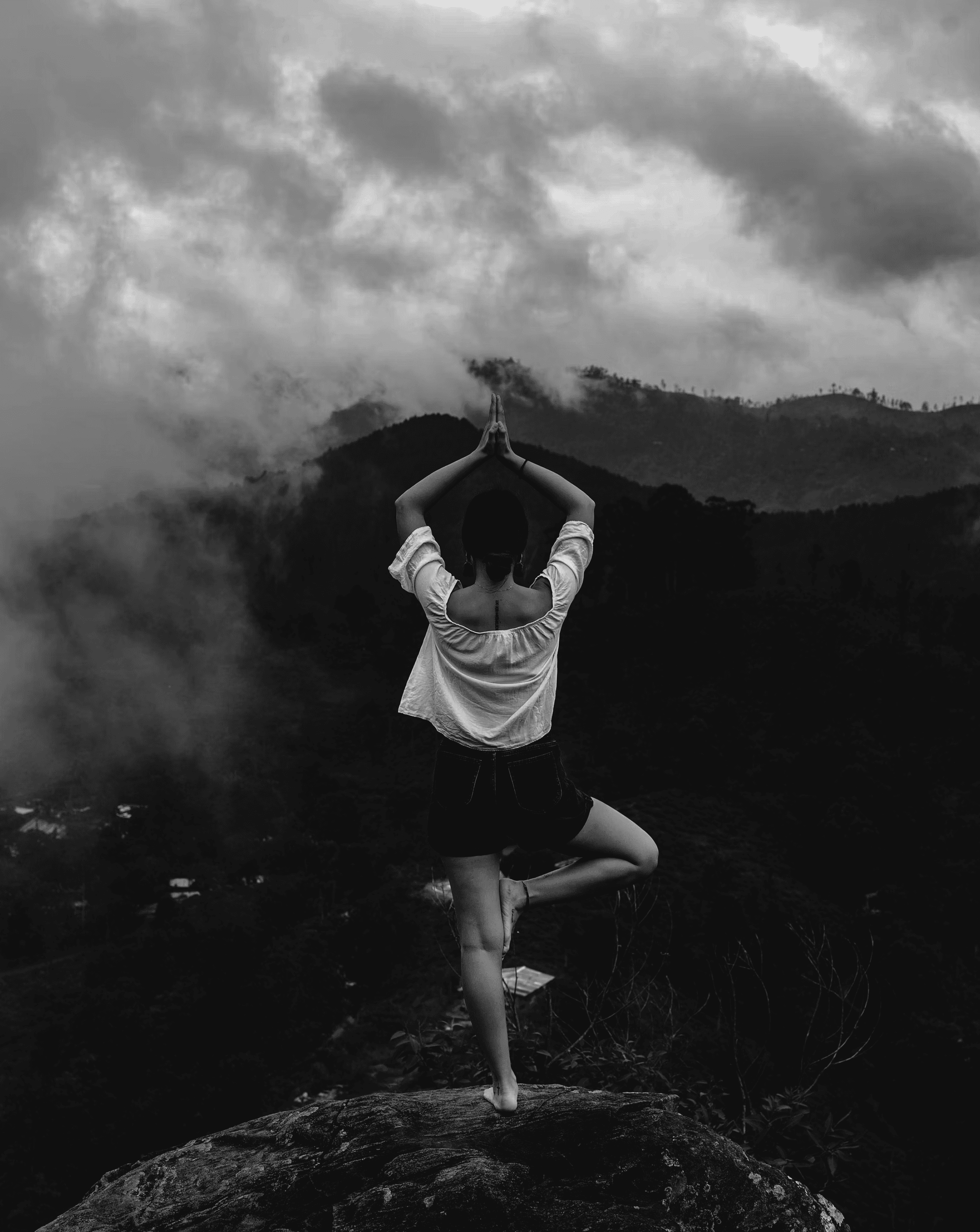 A person doing a yoga pose